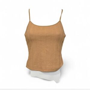 American Eagle Outfitters Brown Ribbed Cropped Camisole with adjustable straps